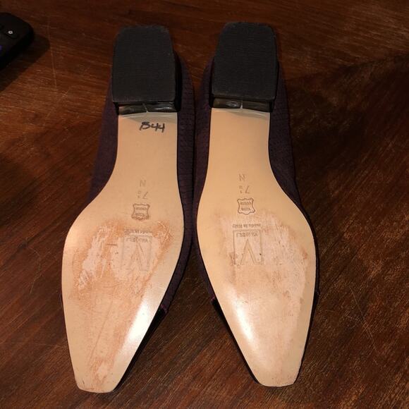 Vaneli Burgundy Preppy Academia Professional Patent Caps Flat Toe Ballet Flats - Picture 13 of 14